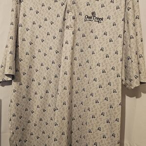 Columbia Cream Polo Shirt with Pattern